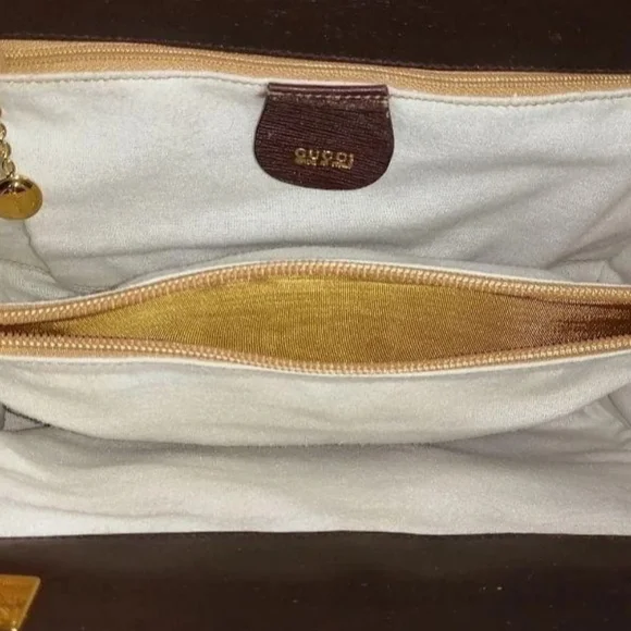 Gucci Burgundy Leather Twist Lock Satchel Handbag Vintage Authentic Rare - Picture 15 of 15